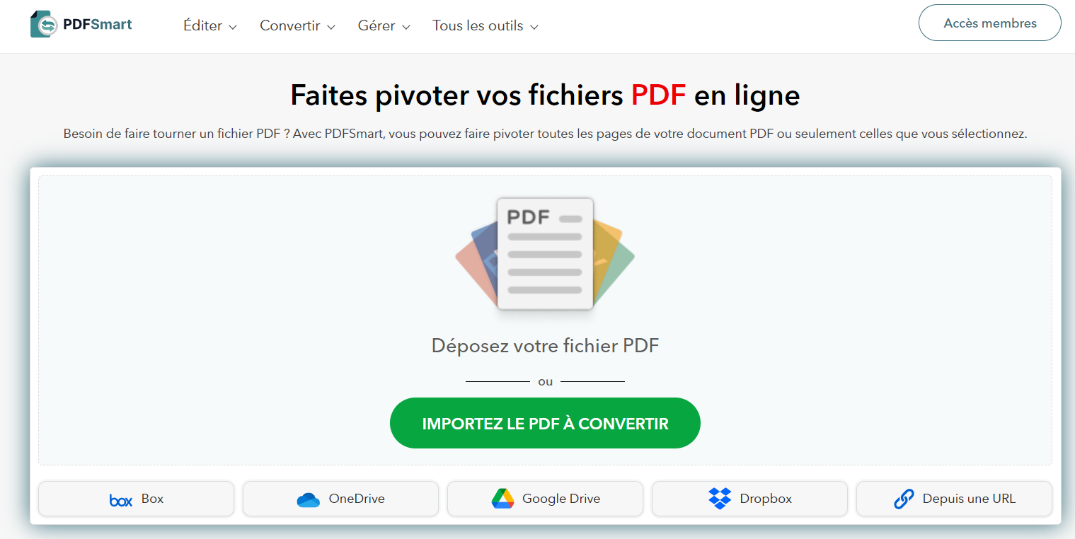 Faire pivoter une page de document PDF