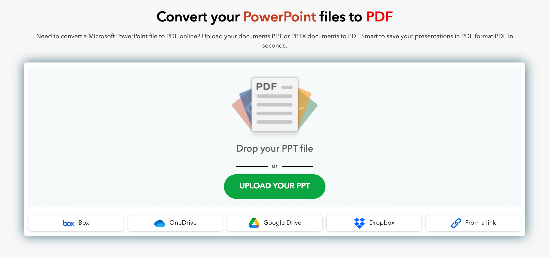 Convert a PowerPoint presentation to PDF online with PDFSmart | PDFSmart