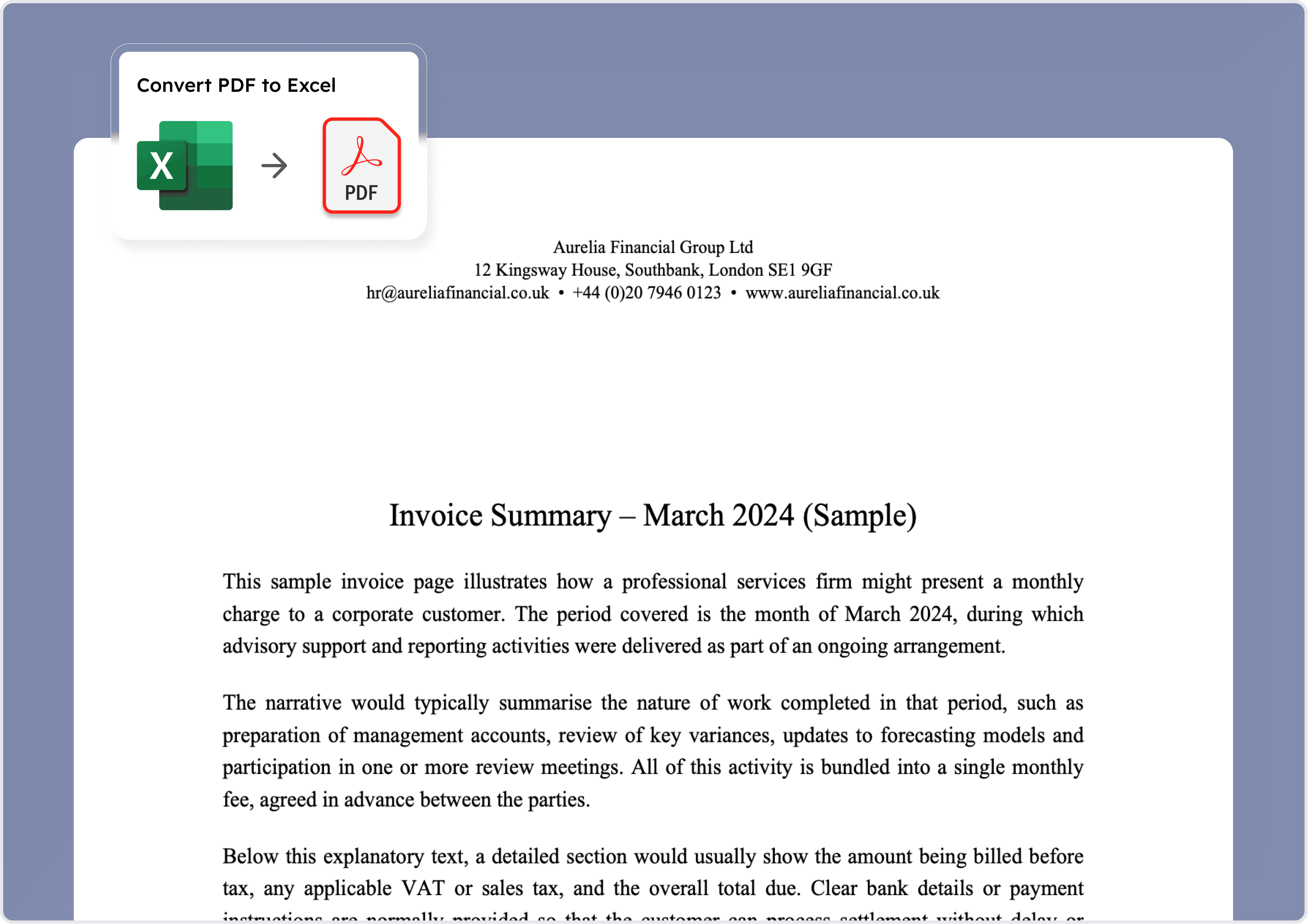 Convertir Excel a PDF